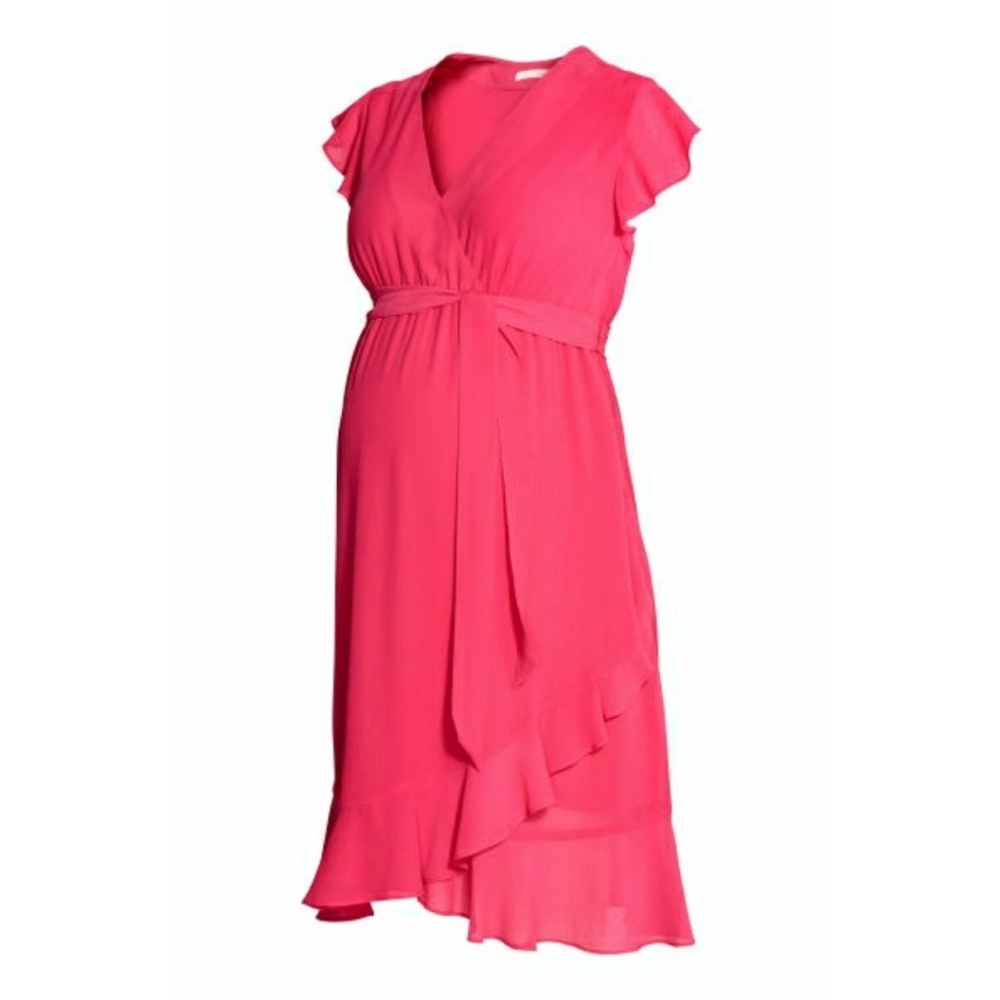 H&M Mama Flounce Sleeve Maternity Dress